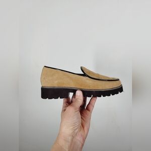 Donald Pliner Tan Suede Loafers, Size 5
